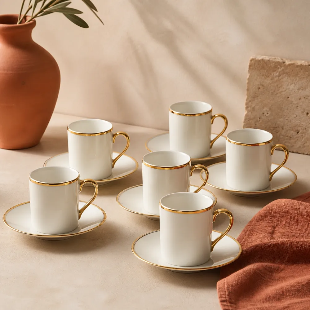 Porselen Kahve Kupası 6'lı Set — 2
