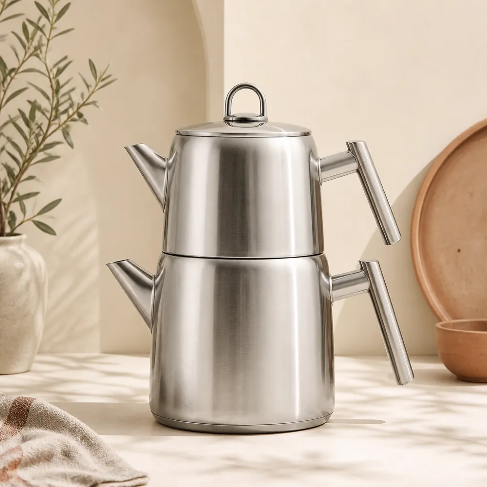 Emaye Çaydanlık 2.5 L Krem — 2