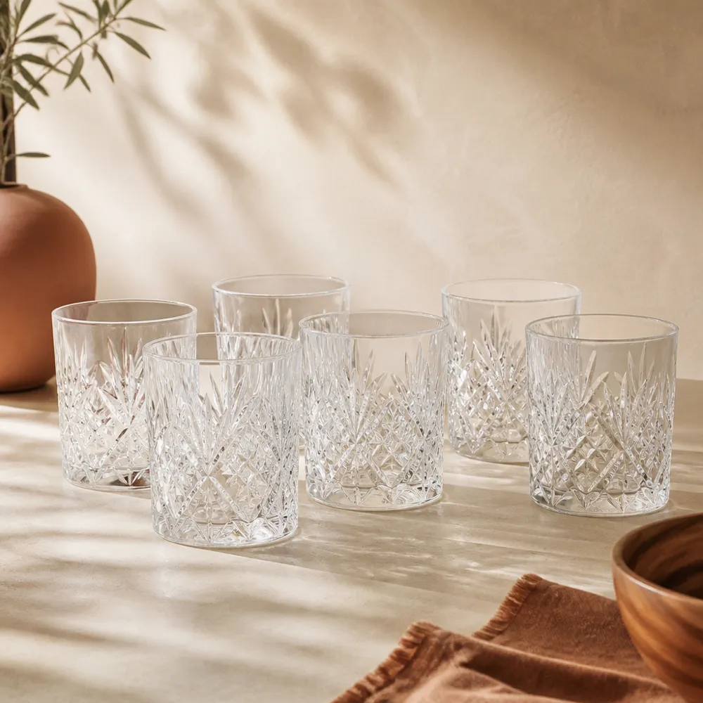 Kristal Kesme Desen Su Bardağı 6'lı